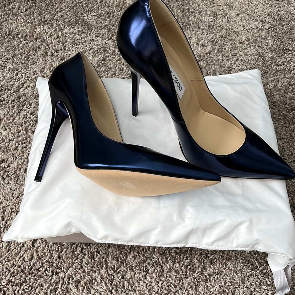 Jimmy Choo Anouk Metallic Denim Never worn Size 40.5